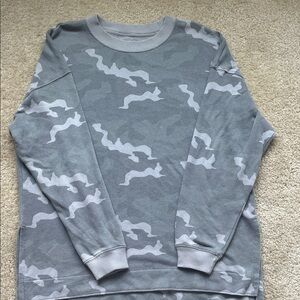 American Eagle Outfitters Gray Camo Crewneck Sweater